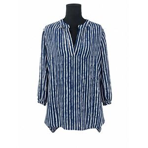 Banana Republic XS Navy White Stripe Blouse Long Sleeve Button Front Career Top
